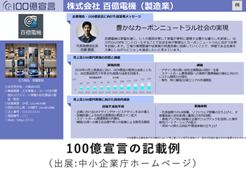 100億宣言の記載例