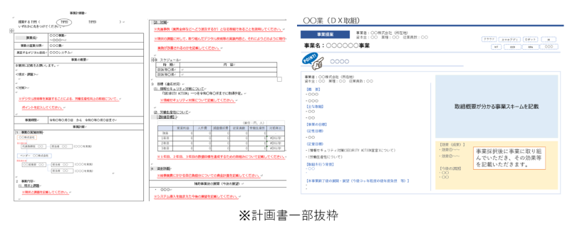 産業デジタル実装支援事業費補助金の計画書